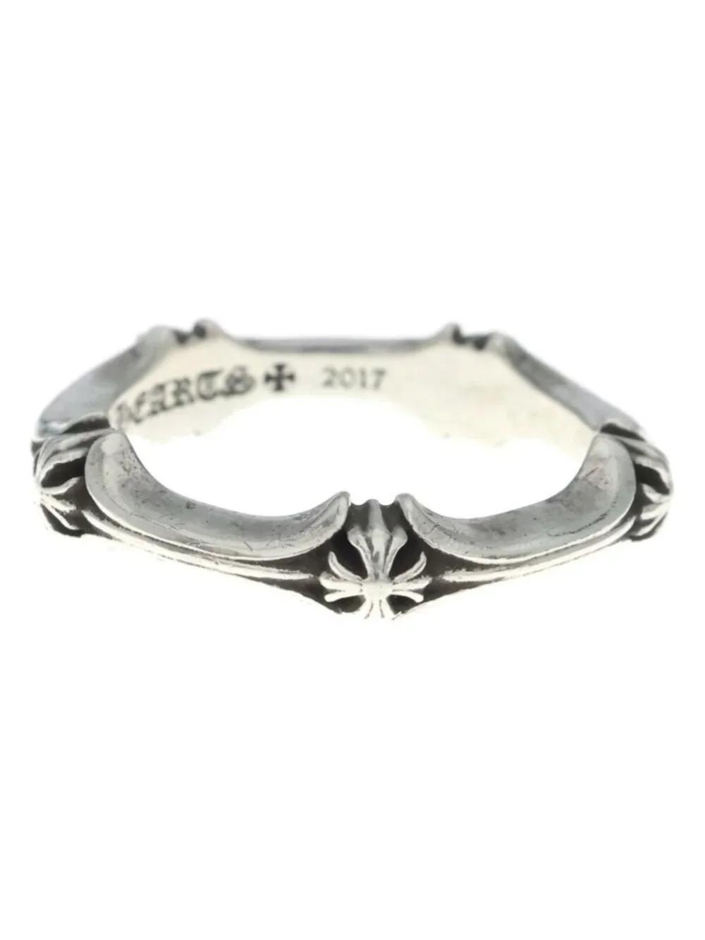 Chrome Hearts Plus and Bone Ring Silver